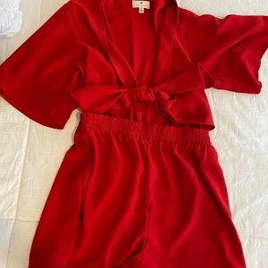 Socialite red romper